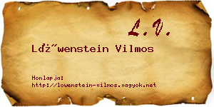 Löwenstein Vilmos névjegykártya
